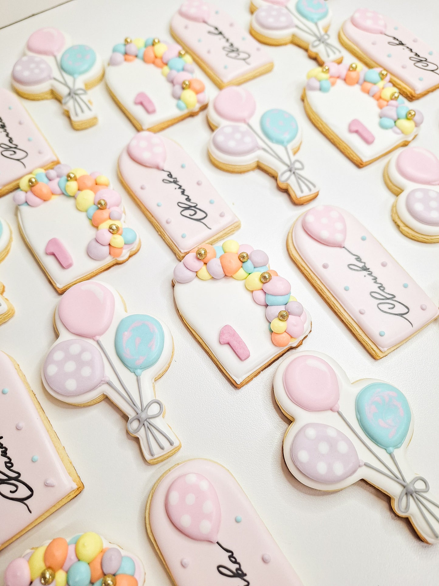 Pastel Balloons Themed Cookies - 12