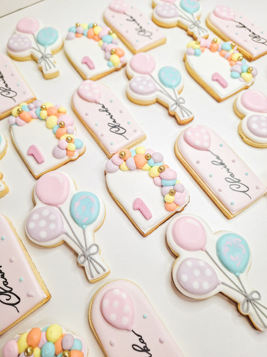 Pastel Balloons Themed Cookies