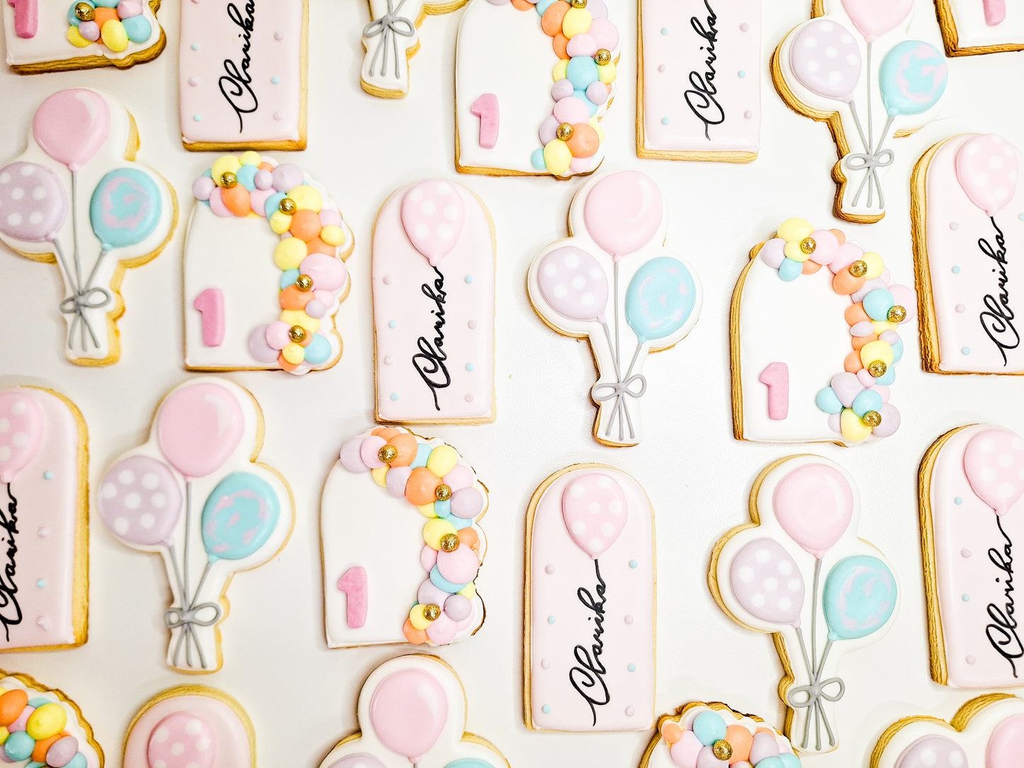 Pastel Balloons Themed Cookies - 12