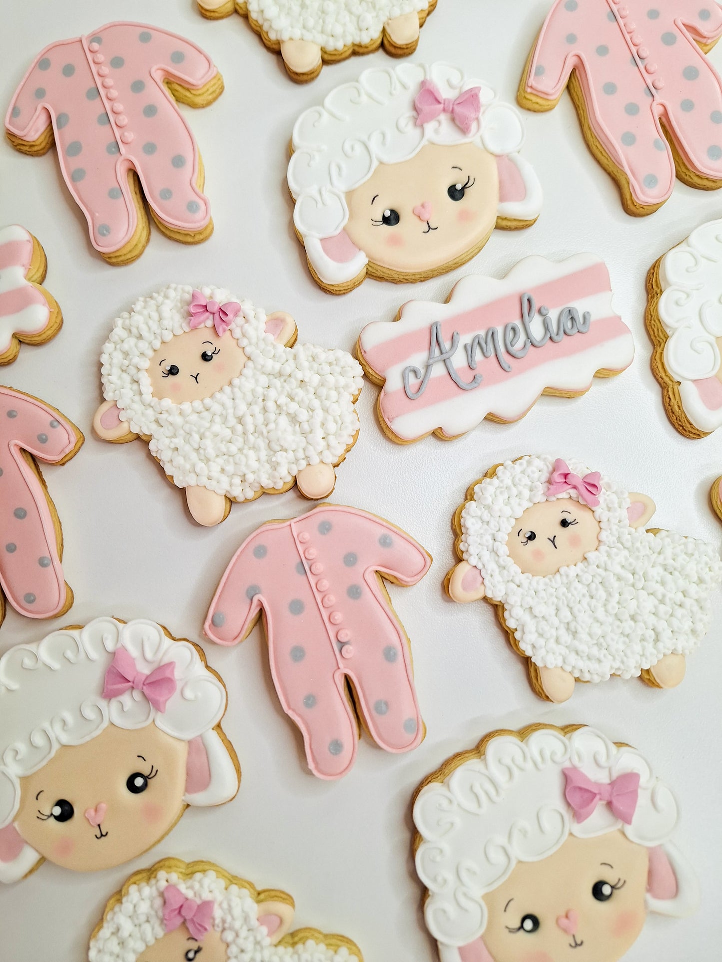 Sheep Baby Shower Royal Icing Sugar Cookies