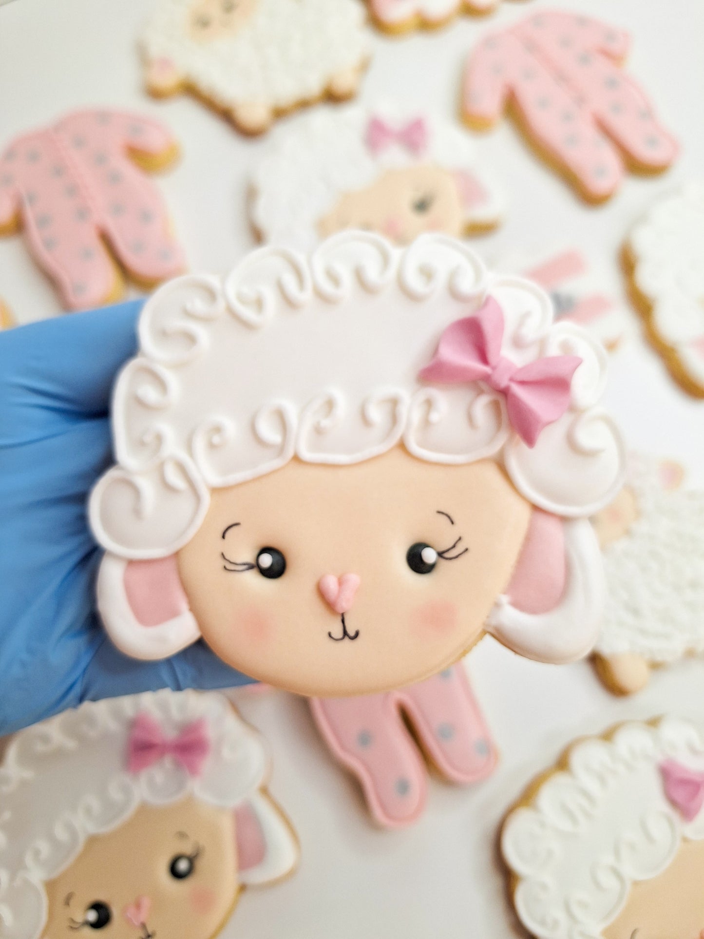 Sheep Baby Shower Royal Icing Sugar Cookies