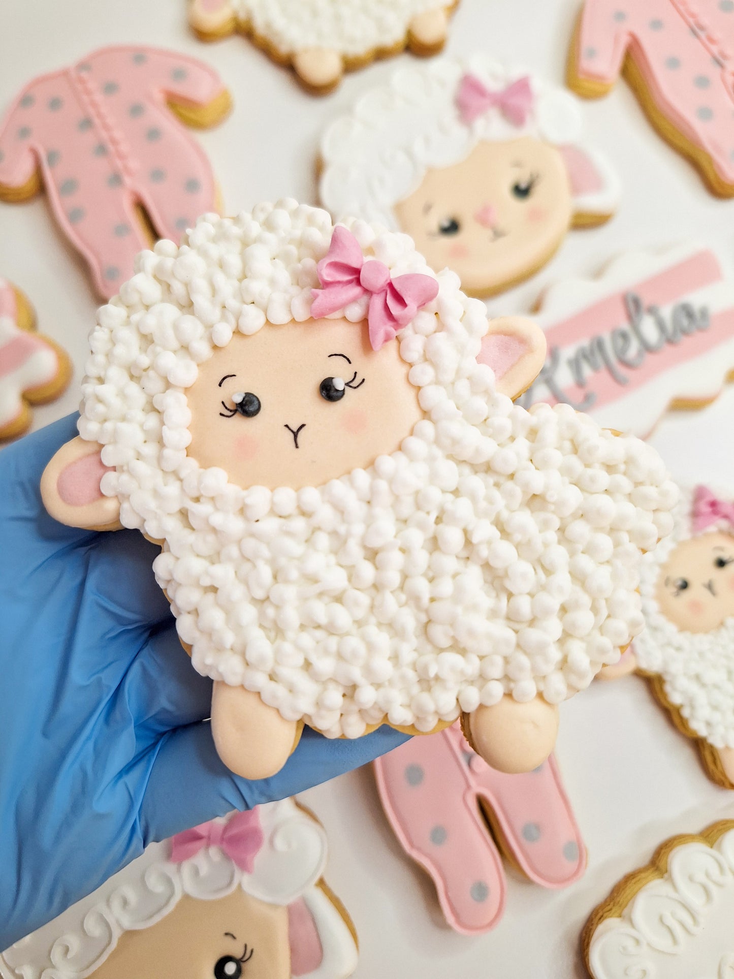 Sheep Baby Shower Royal Icing Sugar Cookies